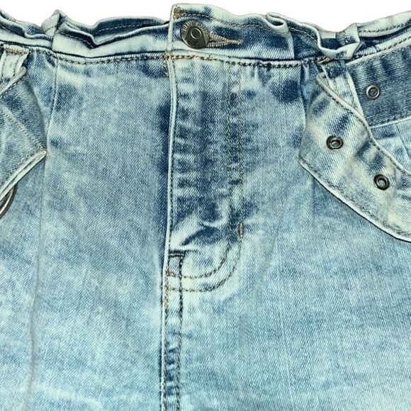 Blue Spice Paper Bag Rolled Hem Jean Shorts - Picture 5 of 9